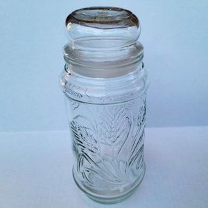 1982 Planters Mr Peanut, Glass Peanut Jar Canister with Lid